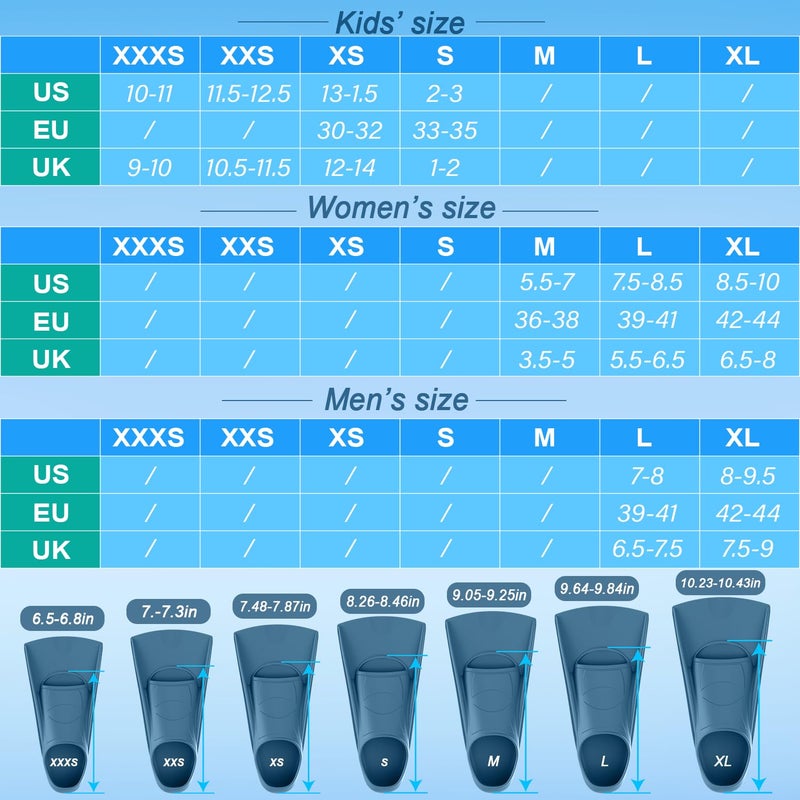 Gintenco Swim Fins, Kids Swim Training Fins for Lap Swimming, Travel Size Flippers with Mesh Bag, Silicone Swimming Fins for Kids Teens Adults Women Men - Image 5